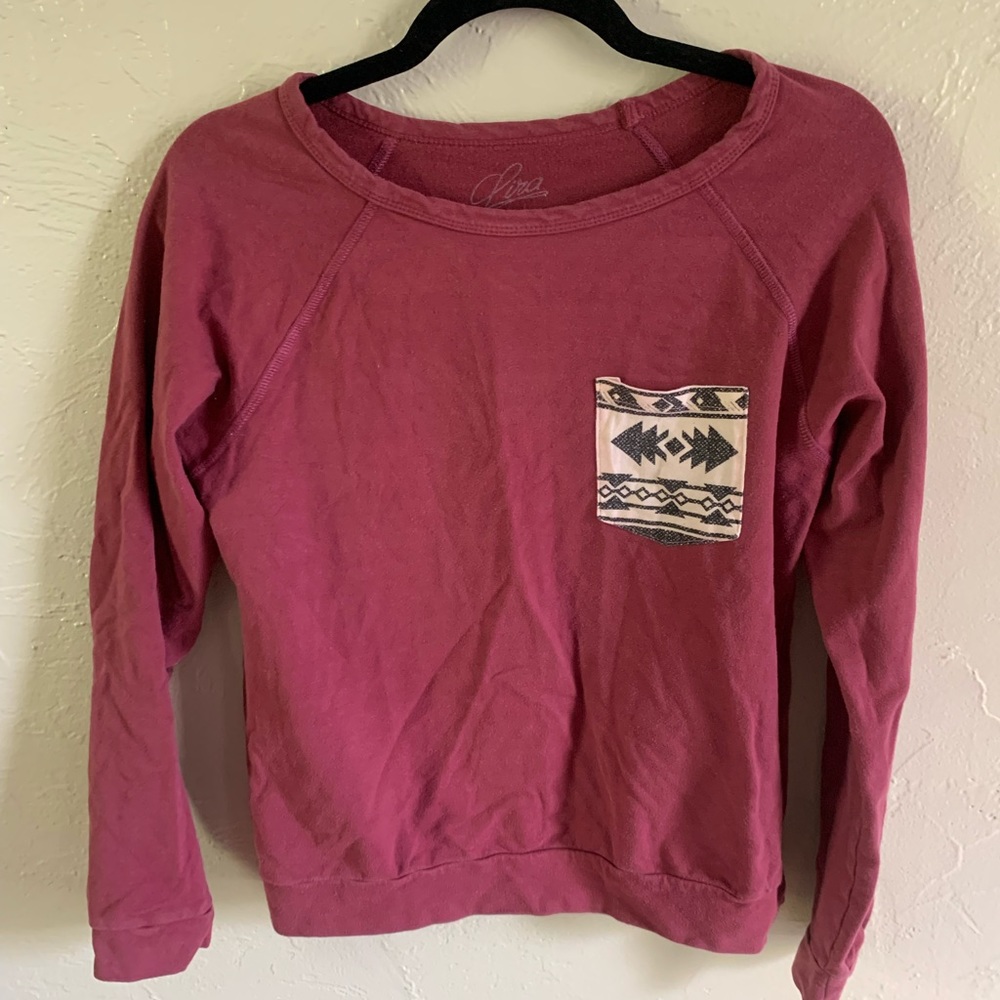 Burgundy Pocket Sweatshirt
